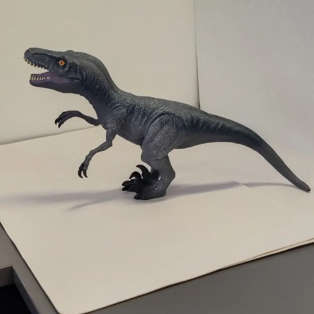 Velociraptor WM 1905 Dinosaur Figure Dark Grey Yellow Purple